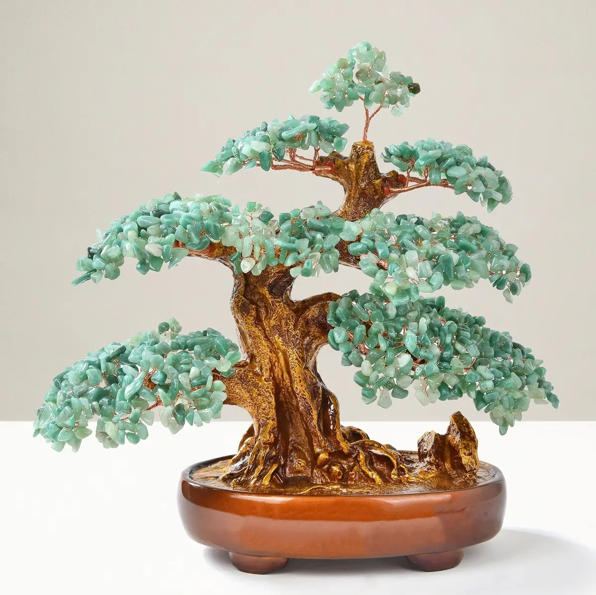 Aventurine Bonsai Tree Of Life With 1,251 Natural Gemstones 1
