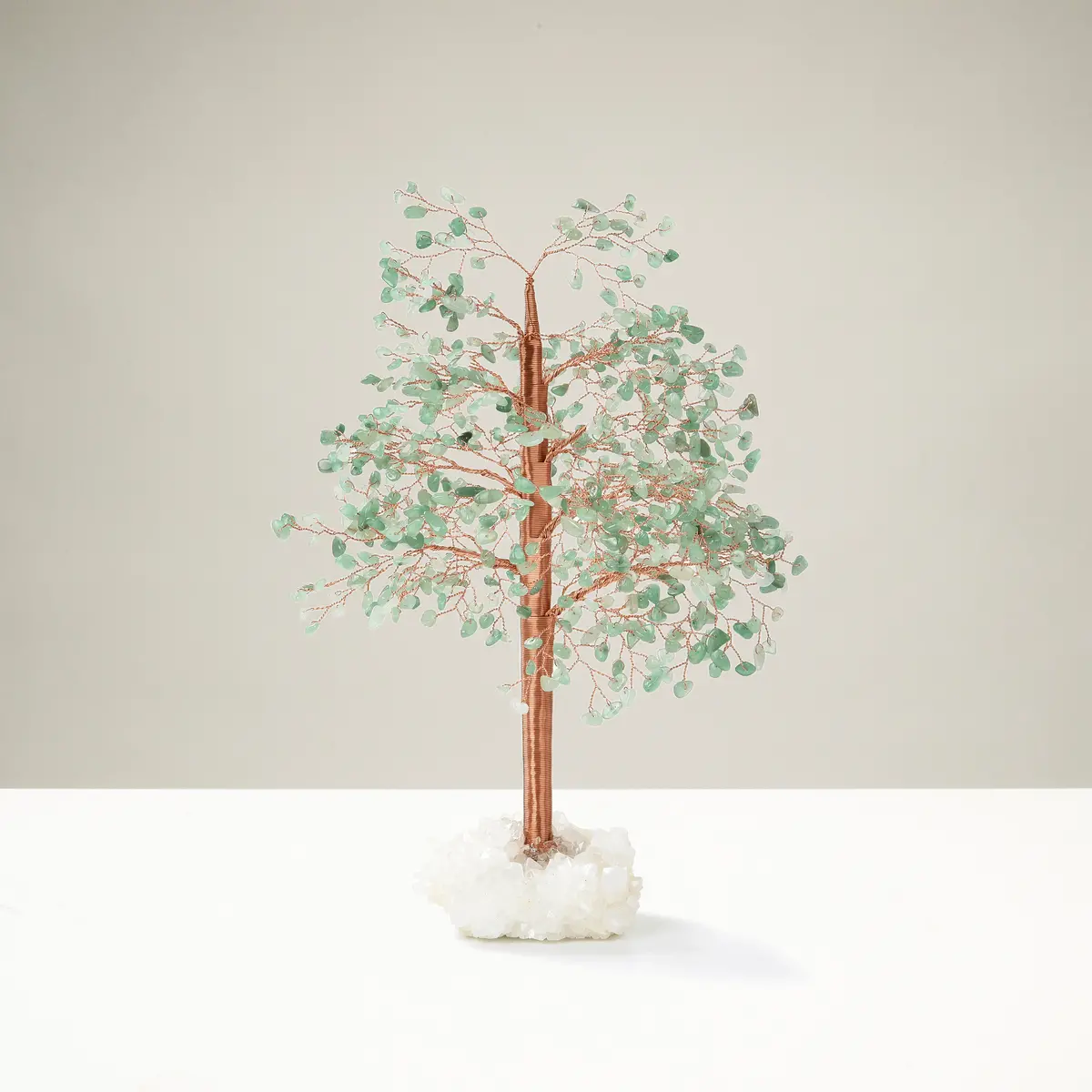 Aventurine Tree Of Life On Quartz Cluster Base 1