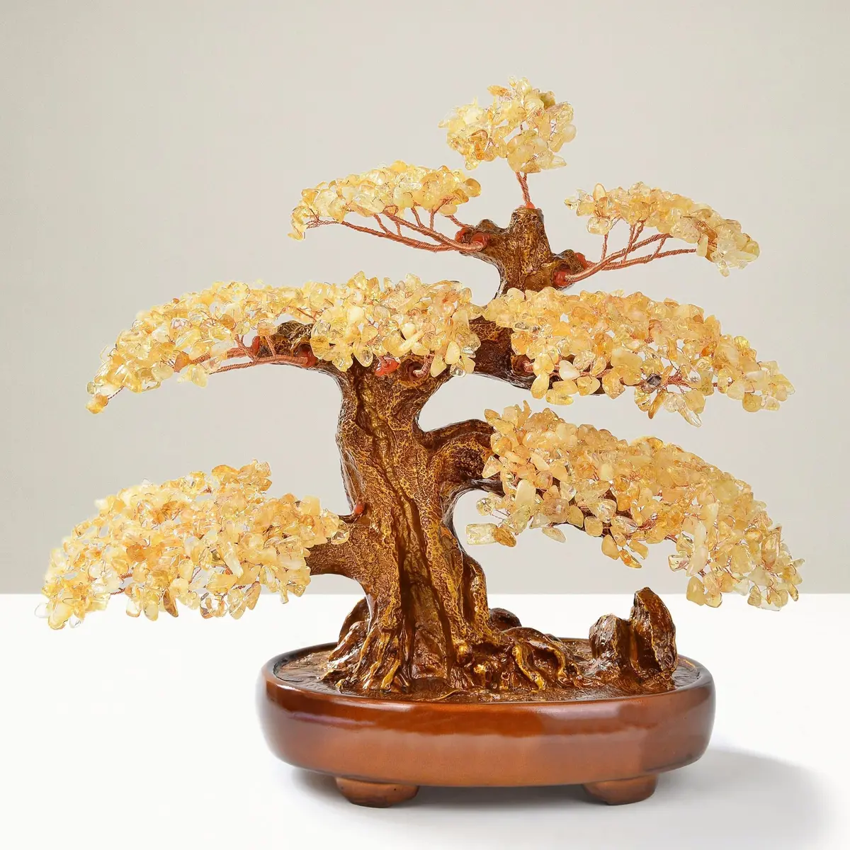 Citrine Bonsai Tree Of Life With 1,251 Natural Gemstones 1
