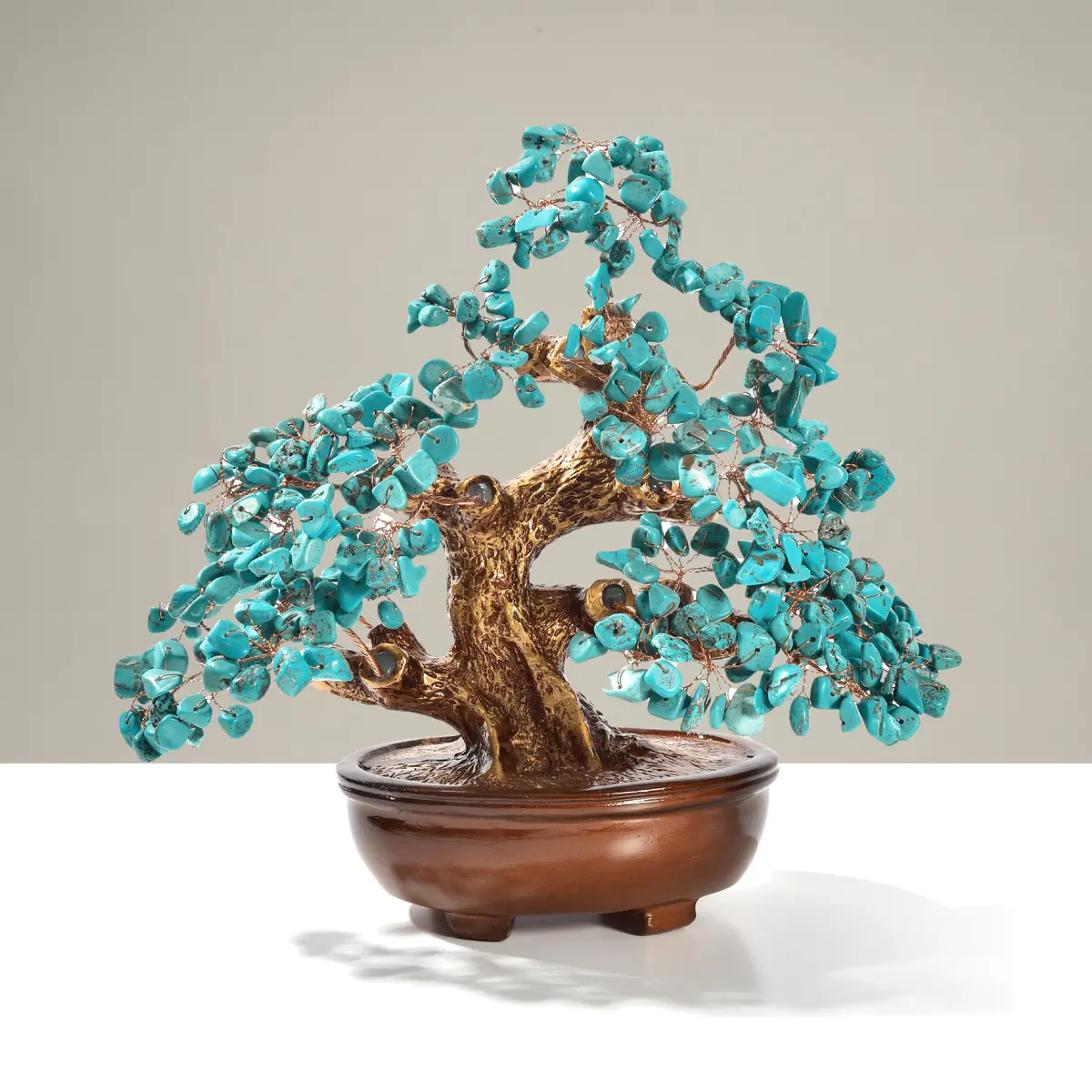 Howlite Turquoise Gemstone Tree Of Life With 360 Natural Gemstones 1