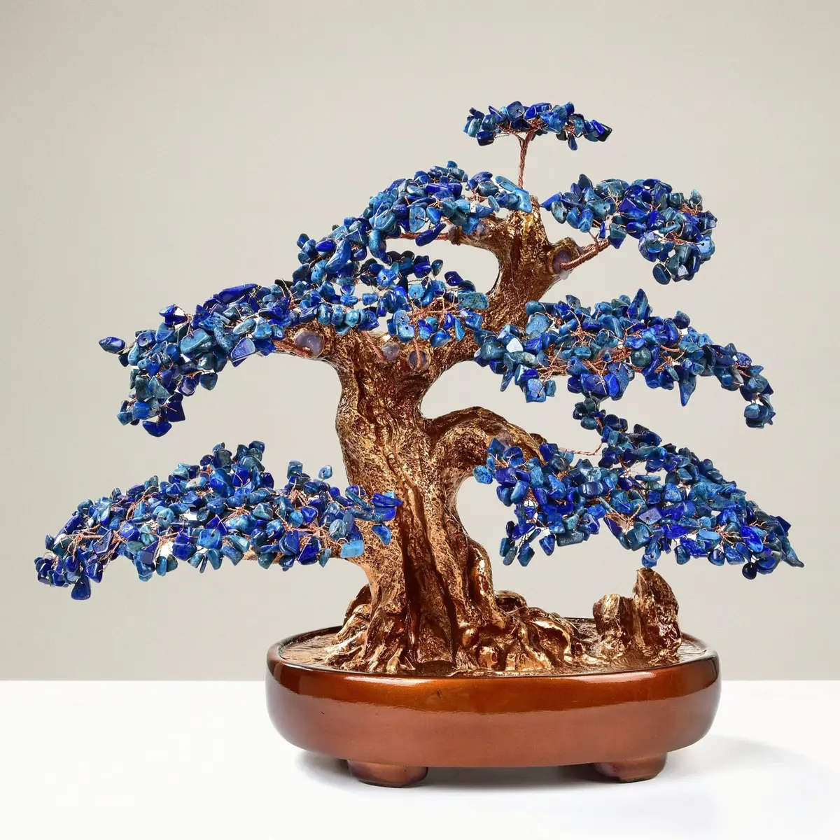 Lapis Bonsai Tree Of Life With 1,251 Natural Gemstones 1