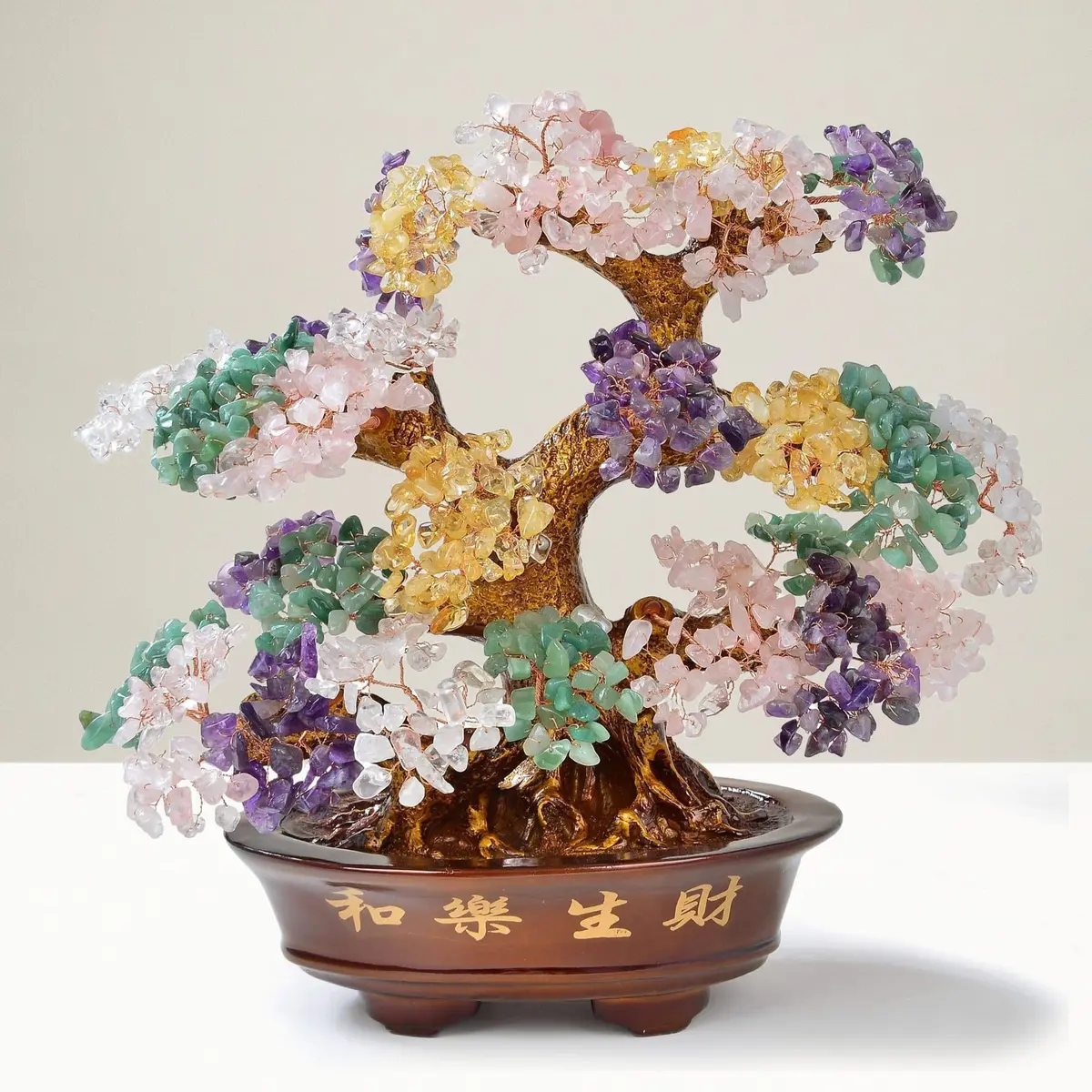 Multi-Gemstone Bonsai Tree Of Life With 1,251 Natural Gemstones 1