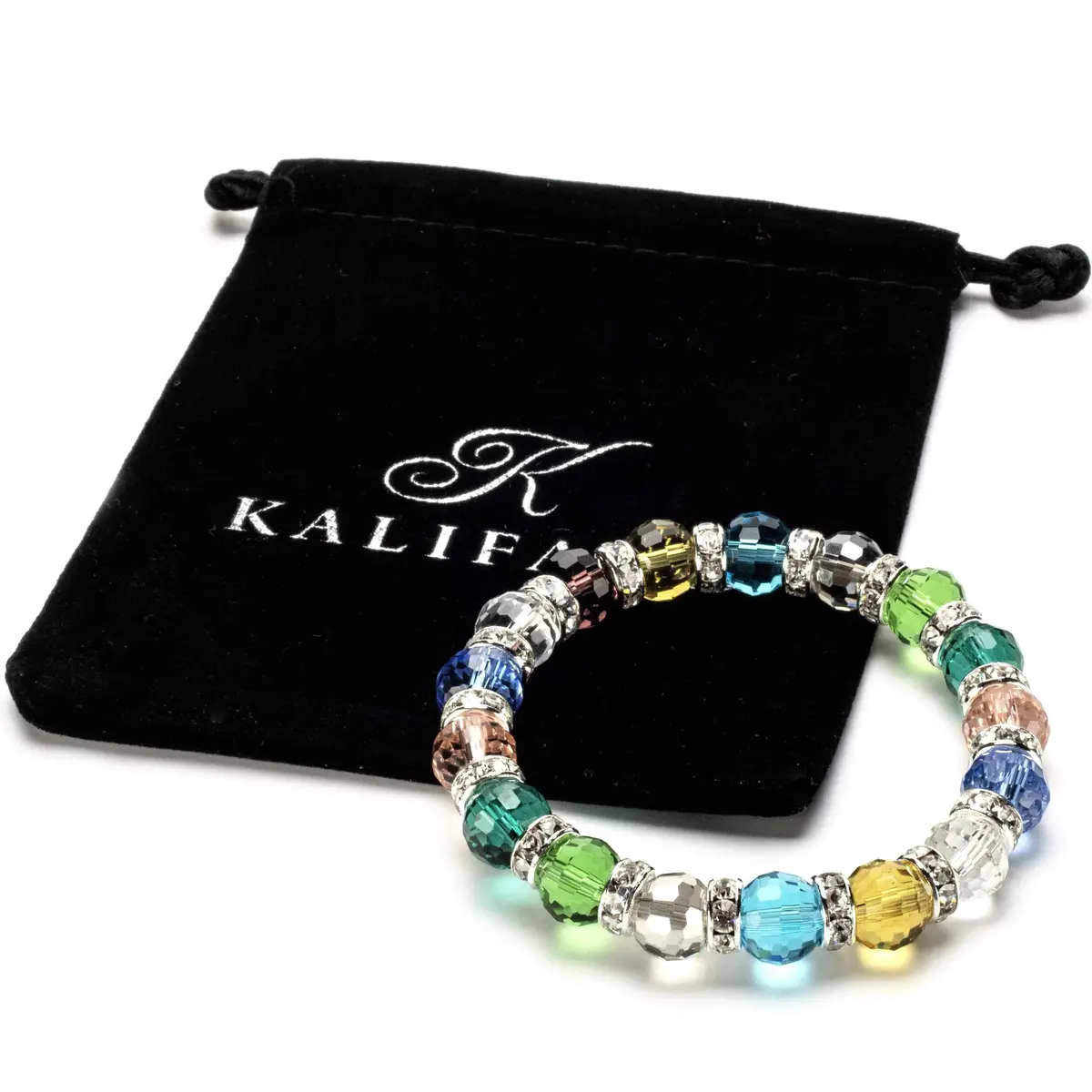 Blue-Bgg-31 - Gorgeous Glass Bracelet - Multicolored 2