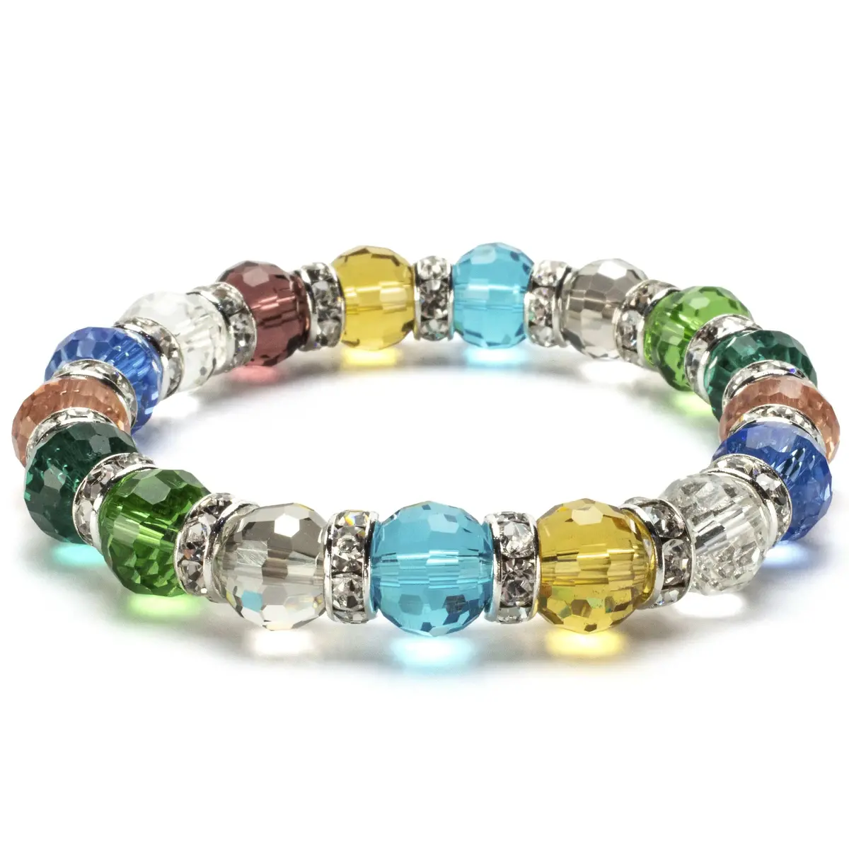 Blue-Bgg-31 - Gorgeous Glass Bracelet - Multicolored 1