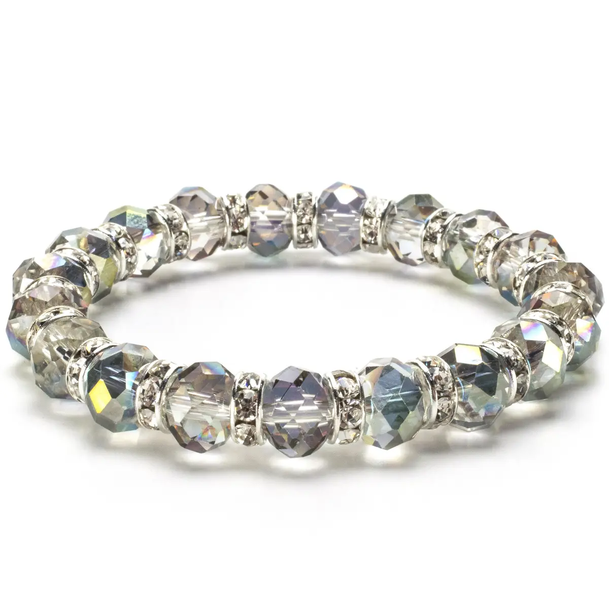 Crystal Volcano Gorgeous Glass Bracelet With Cubic Zirconia Crystals 1