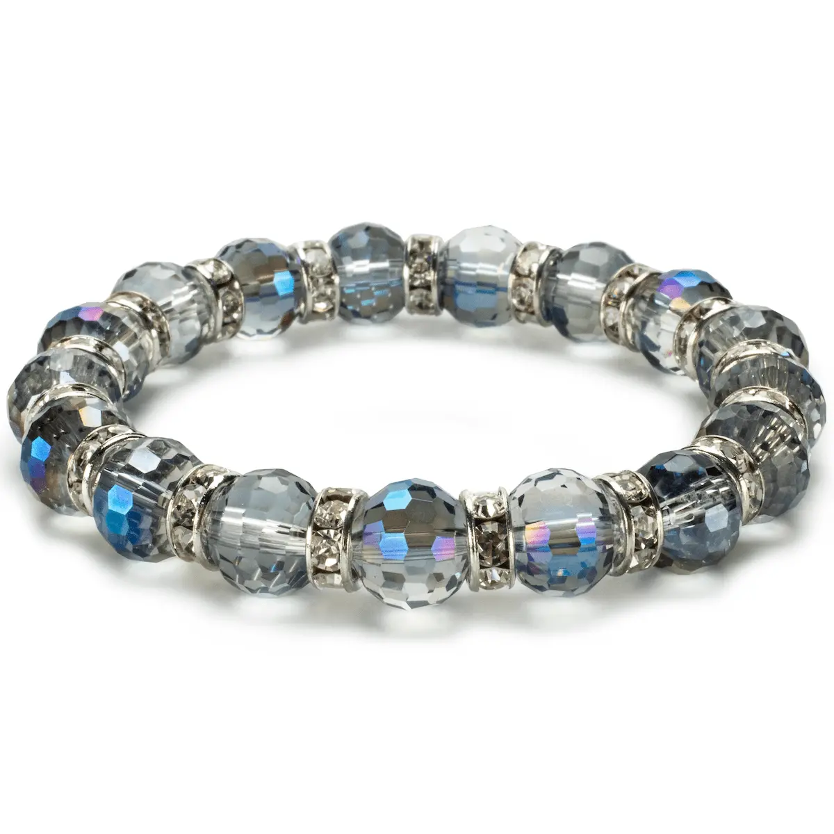 Indian Sapphire Gorgeous Glass Bracelet With Cubic Zirconia Crystals 1