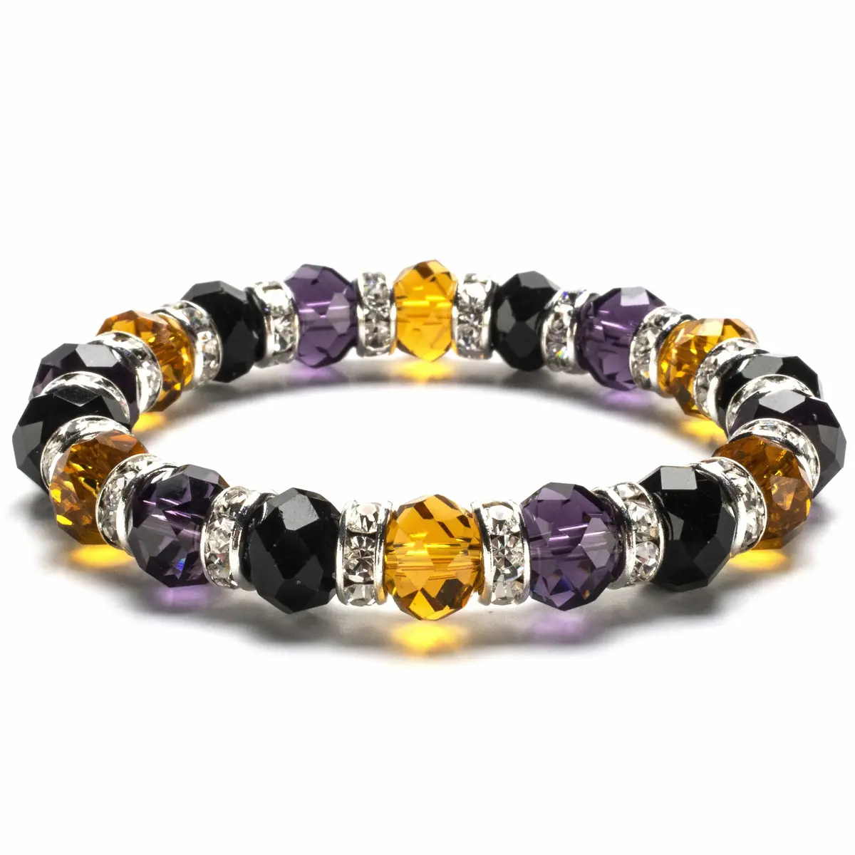 Multi-Colored Gorgeous Glass Bracelet With Cubic Zirconia Crystals 1