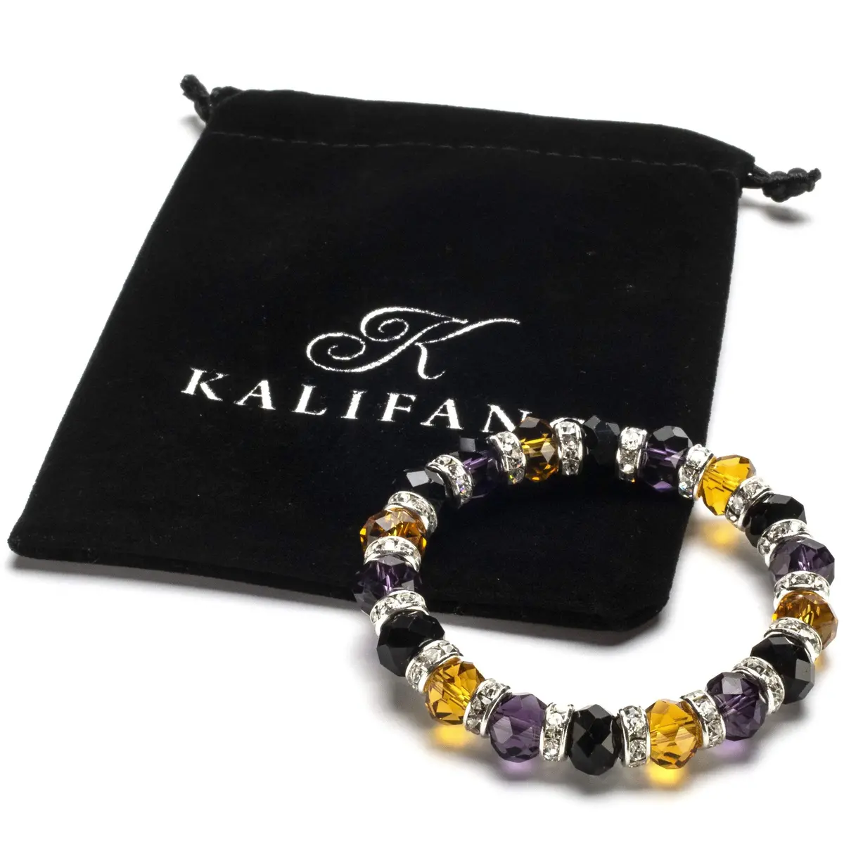 Multi-Colored Gorgeous Glass Bracelet With Cubic Zirconia Crystals 2