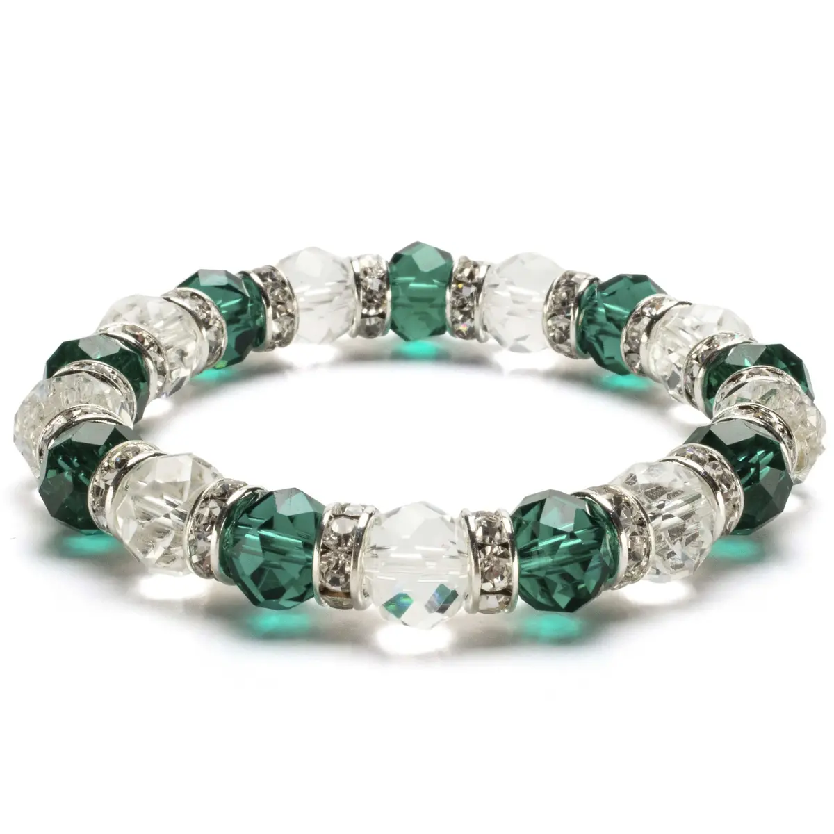 Multi-Colored Gorgeous Glass Bracelet With Cubic Zirconia Crystals 1