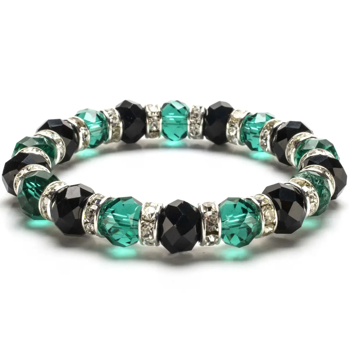 Multi-Colored Gorgeous Glass Bracelet With Cubic Zirconia Crystals 1