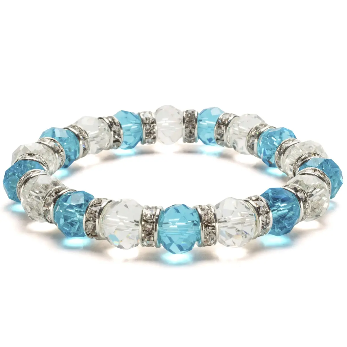 Multi-Colored Gorgeous Glass Bracelet With Cubic Zirconia Crystals 1