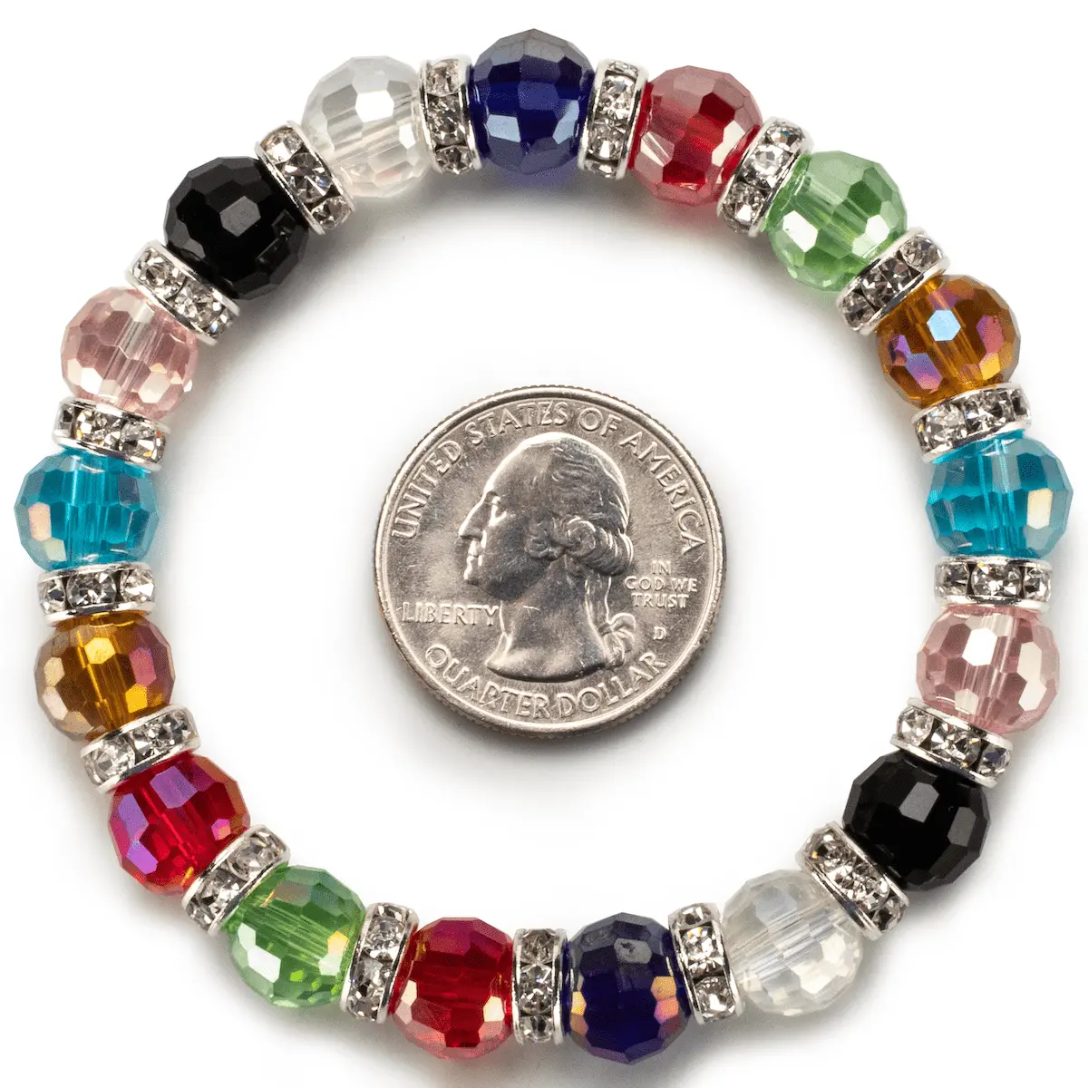 Multicolored Gorgeous Glass Bracelet With Cubic Zirconia Crystals 2
