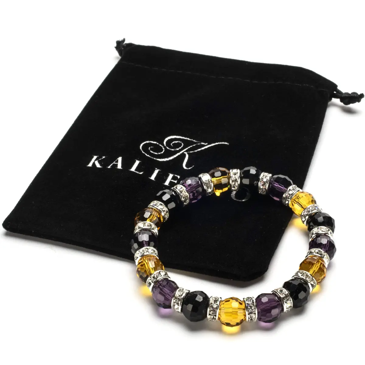 Multicolored Gorgeous Glass Bracelet With Cubic Zirconia Crystals 2