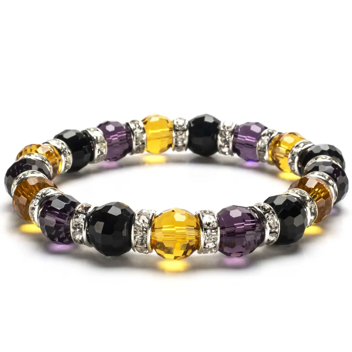 Multicolored Gorgeous Glass Bracelet With Cubic Zirconia Crystals 1