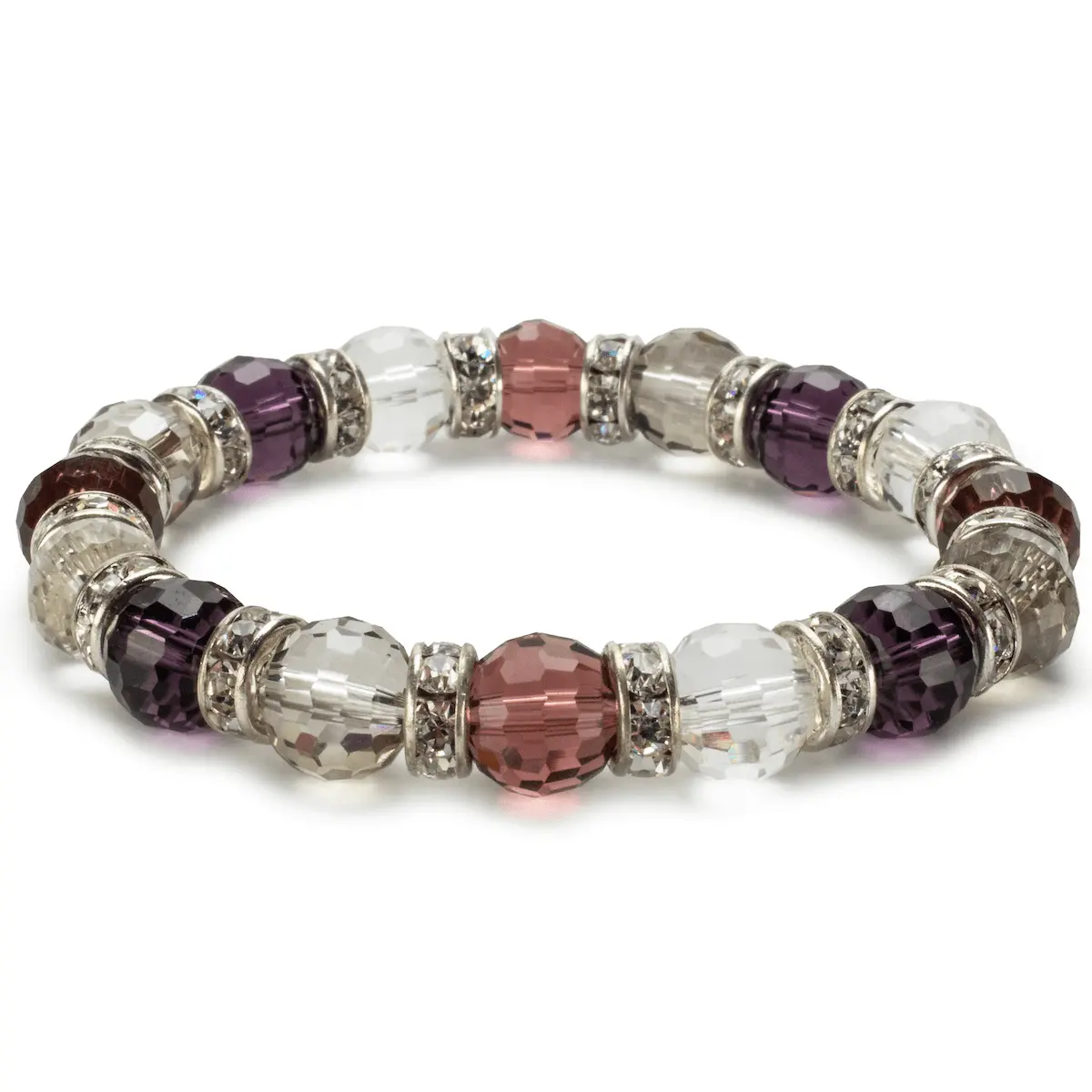 Multicolored Gorgeous Glass Bracelet With Cubic Zirconia Crystals 1