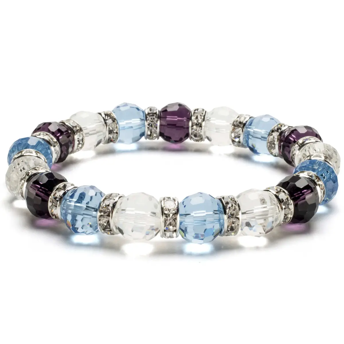 Multicolored Gorgeous Glass Bracelet With Cubic Zirconia Crystals 1