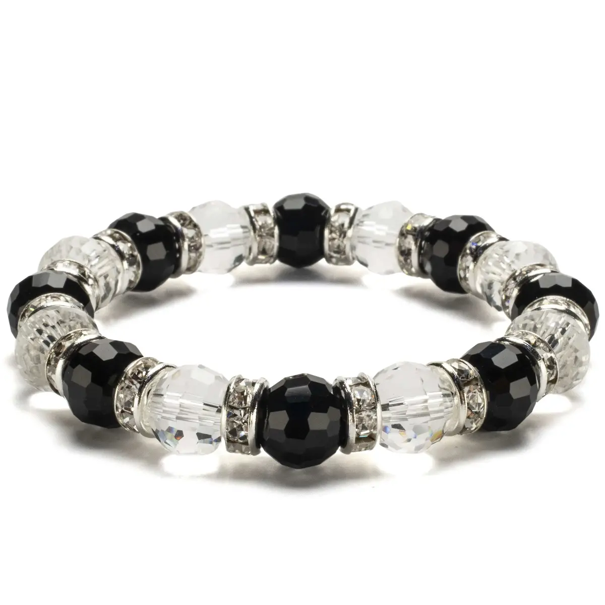 Multicolored Gorgeous Glass Bracelet With Cubic Zirconia Crystals 1