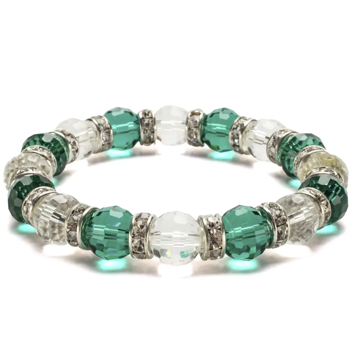 Multicolored Gorgeous Glass Bracelet With Cubic Zirconia Crystals 1