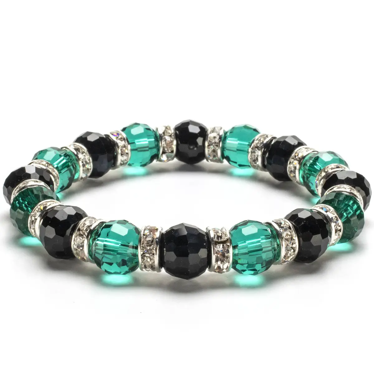 Multicolored Gorgeous Glass Bracelet With Cubic Zirconia Crystals 1