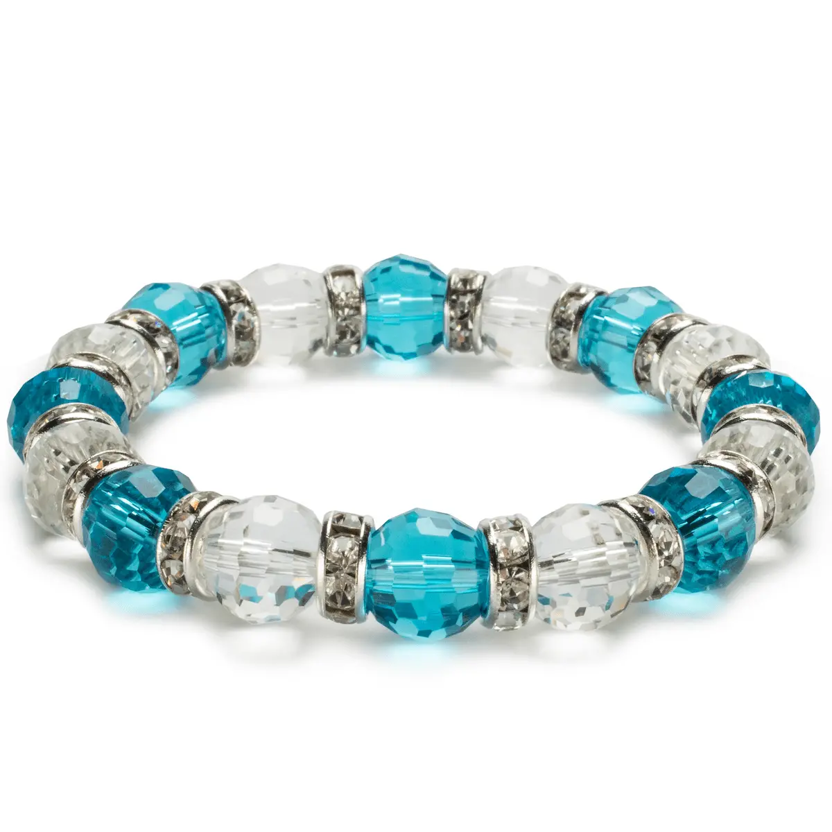 Multicolored Gorgeous Glass Bracelet With Cubic Zirconia Crystals 1