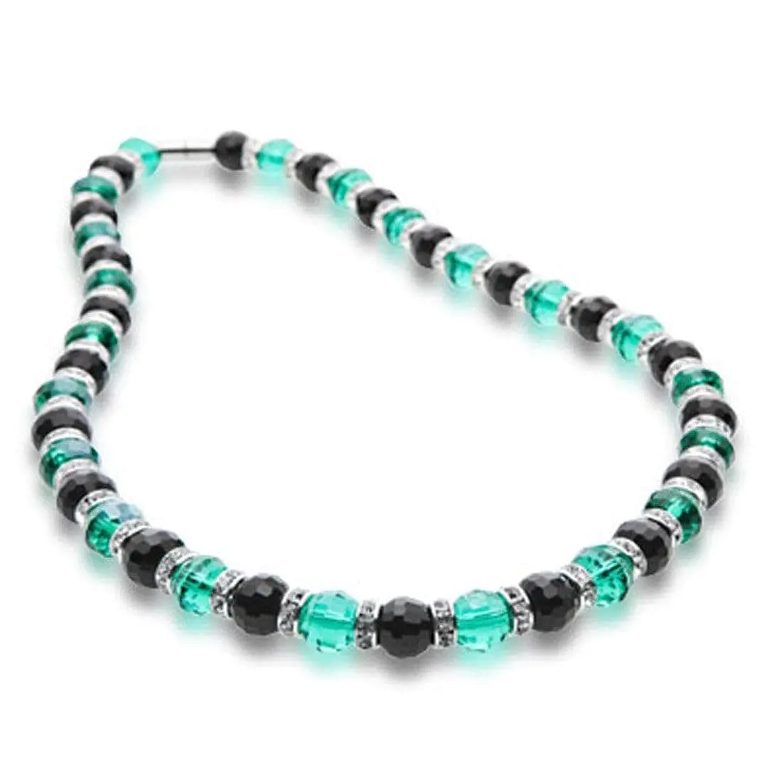 Multicolored Gorgeous Glass Necklace With Cubic Zirconia Crystals 1