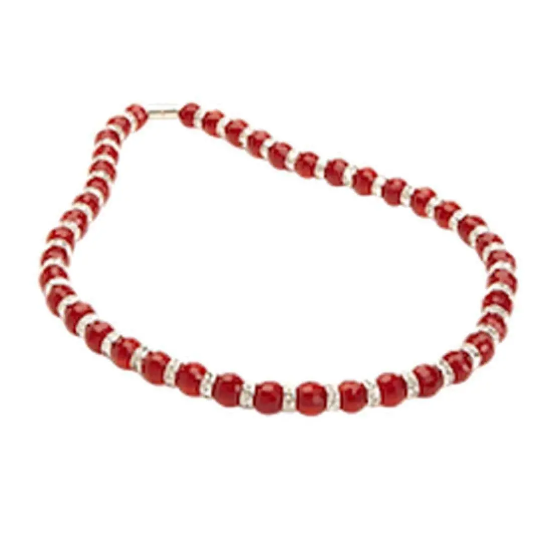 Ruby Gorgeous Glass Necklace With Cubic Zirconia Crystals 1