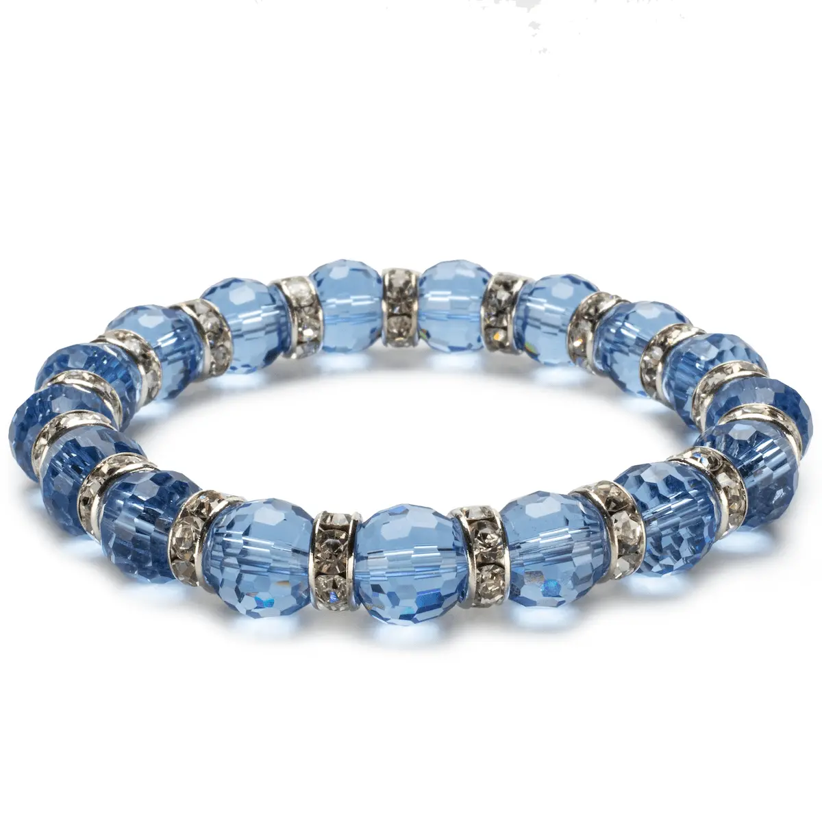 Sapphire Gorgeous Glass Bracelet With Cubic Zirconia Crystals 1