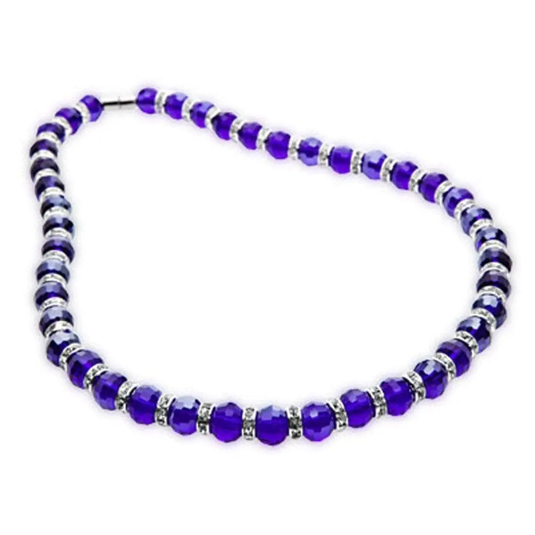 Sapphire Gorgeous Glass Necklace With Cubic Zirconia Crystals 1