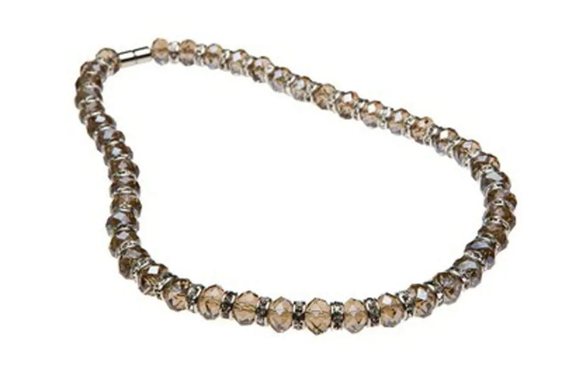Topaz Gorgeous Glass Necklace With Cubic Zirconia Crystals 1