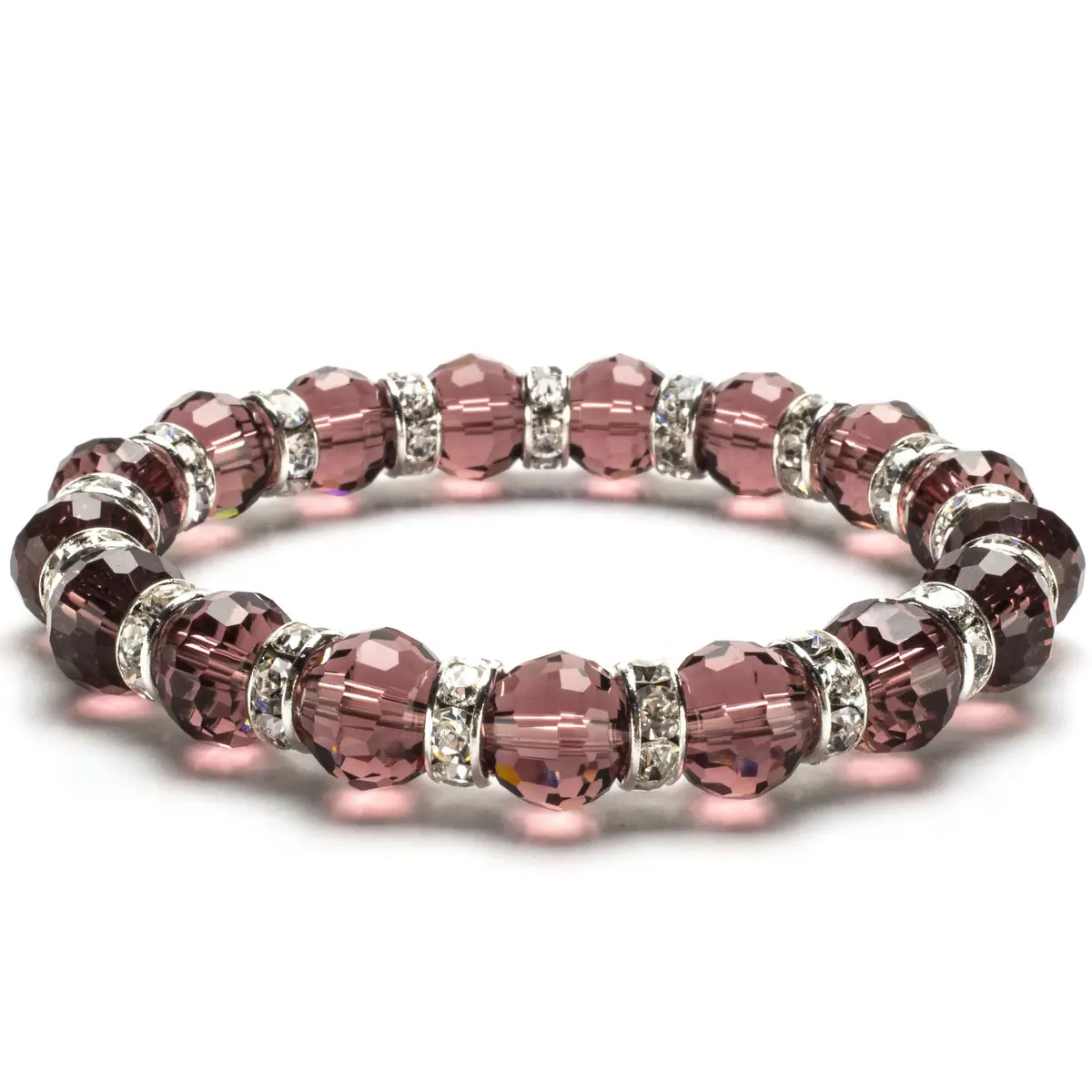 Tourmaline Gorgeous Glass Bracelet With Cubic Zirconia Crystals 1