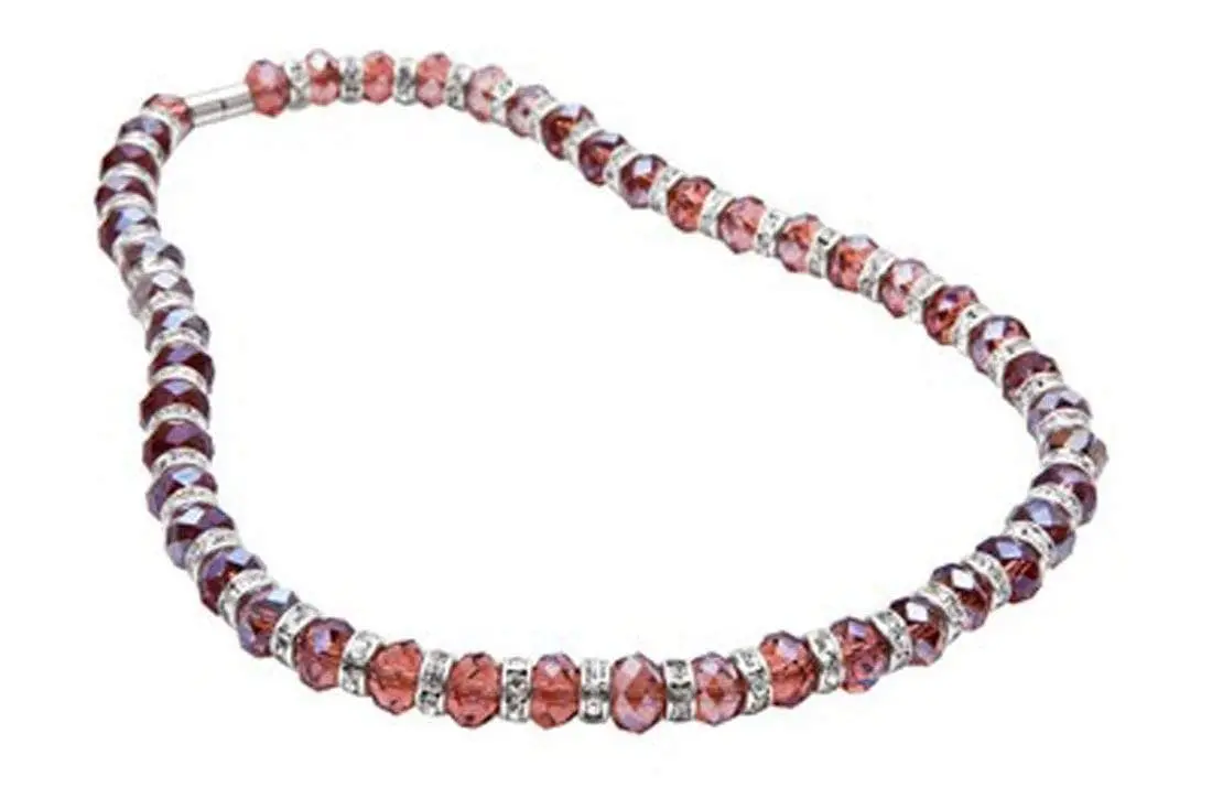 Tourmaline Gorgeous Glass Necklace With Cubic Zirconia Crystals 1