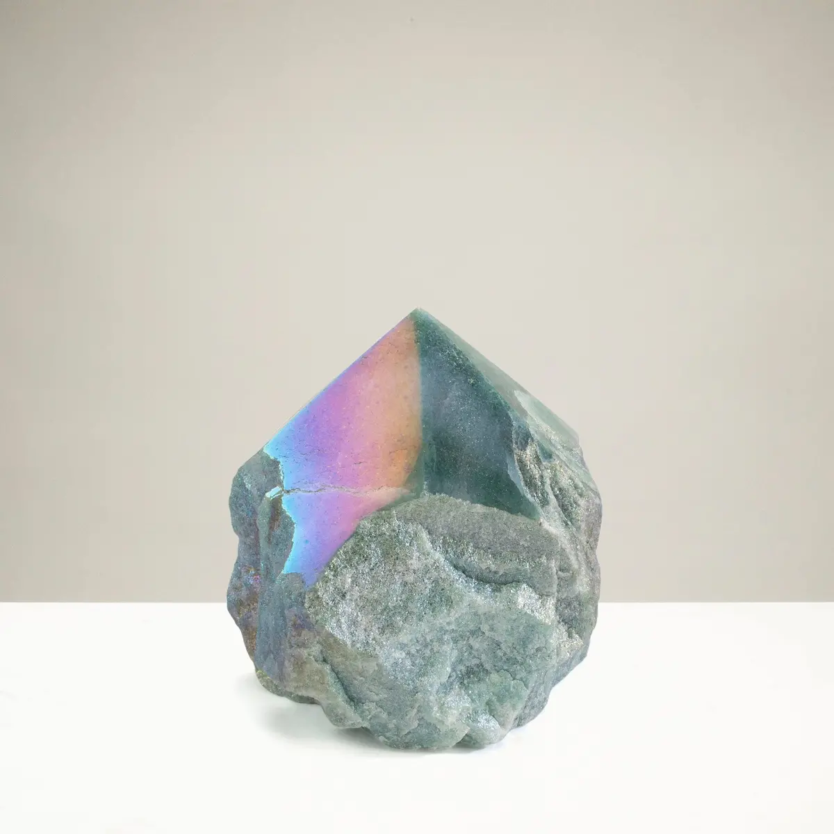 Aura Borealis Green Quartz Point - 325 G 1