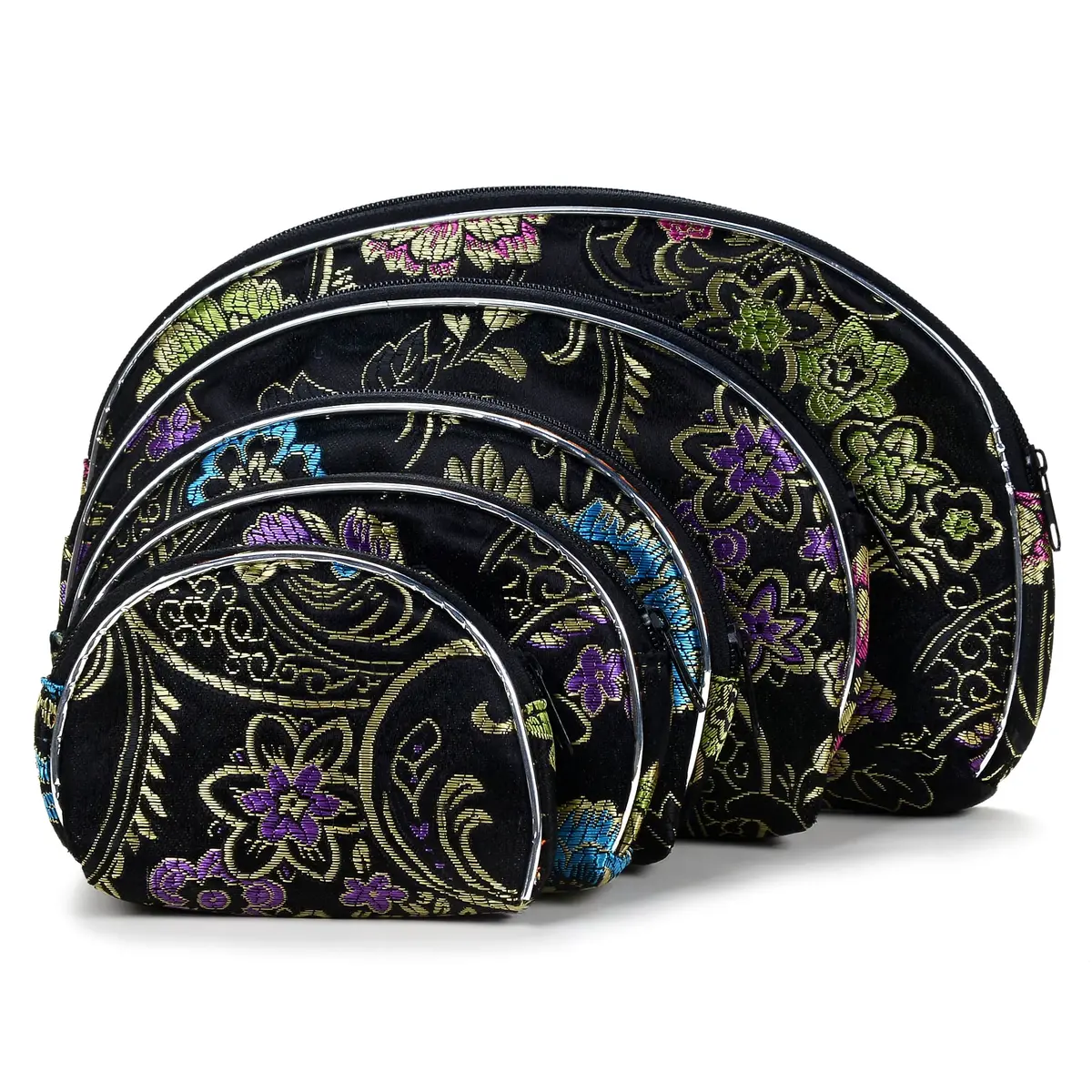 Black Silk Pouch - 5 Piece Set 1