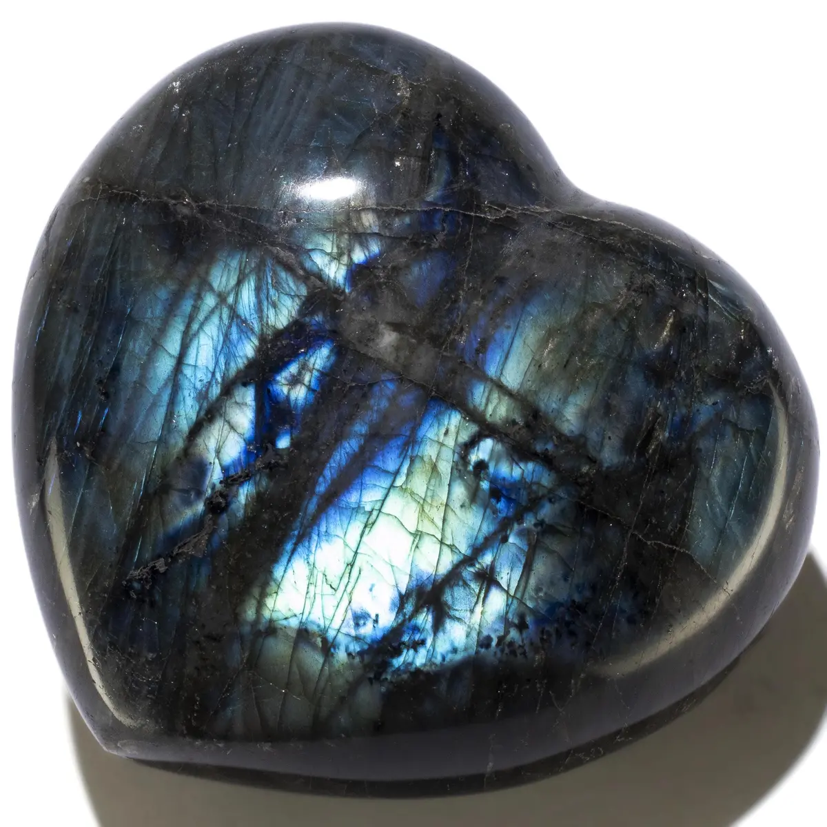 Labradorite Gemstone Heart Carving 460G / 4In. 1