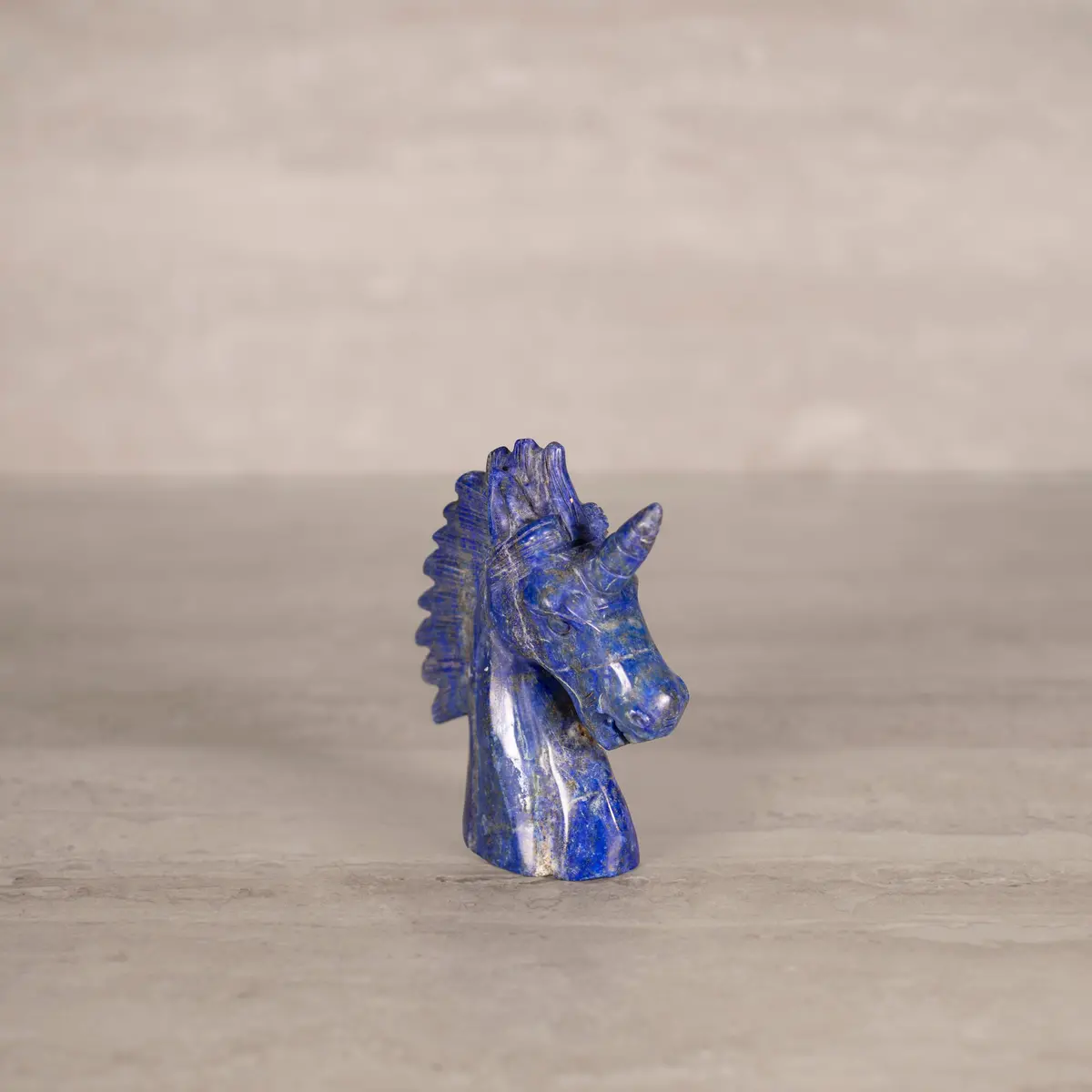 Natural Brazilian Lapis Horse Carving - 4.25" / 276 G 1