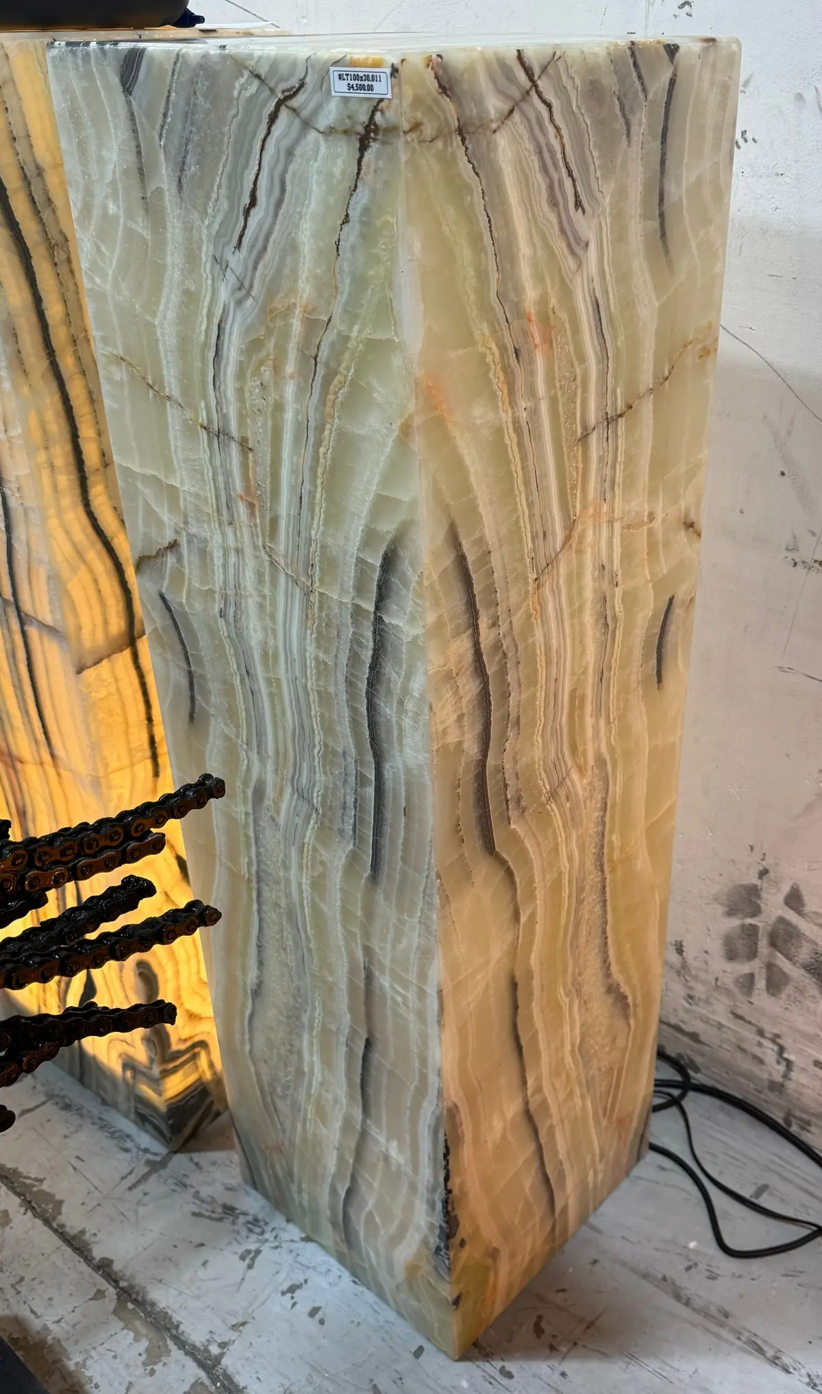Natural Onyx Lamp Light Tower - 39" 1
