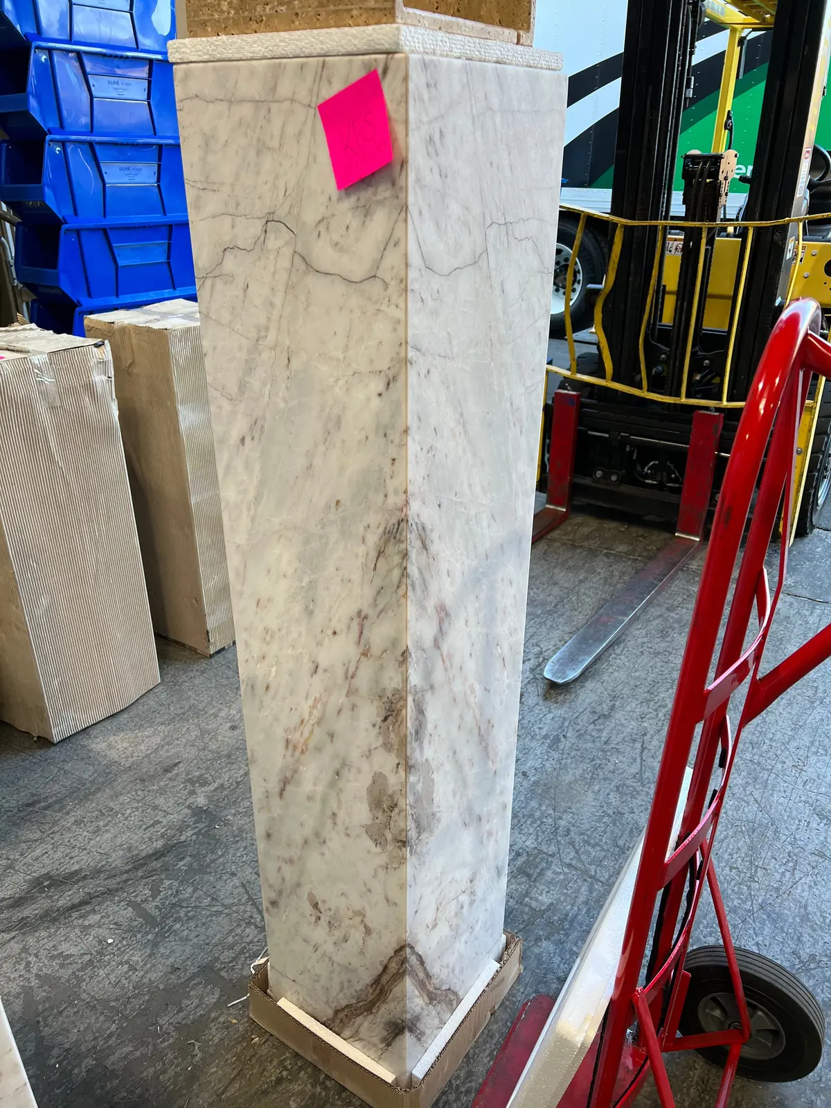 Natural White Onyx Lamp Light Tower From Mexico - 60" Tall 1