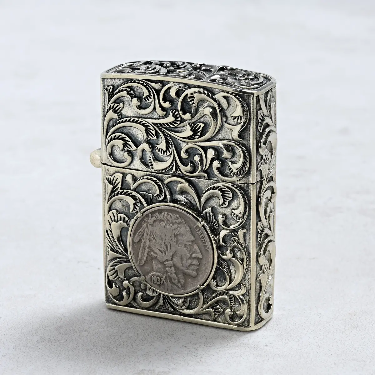 Buffalo Nickel 925 Sterling Silver & Copper Lighter Case 1