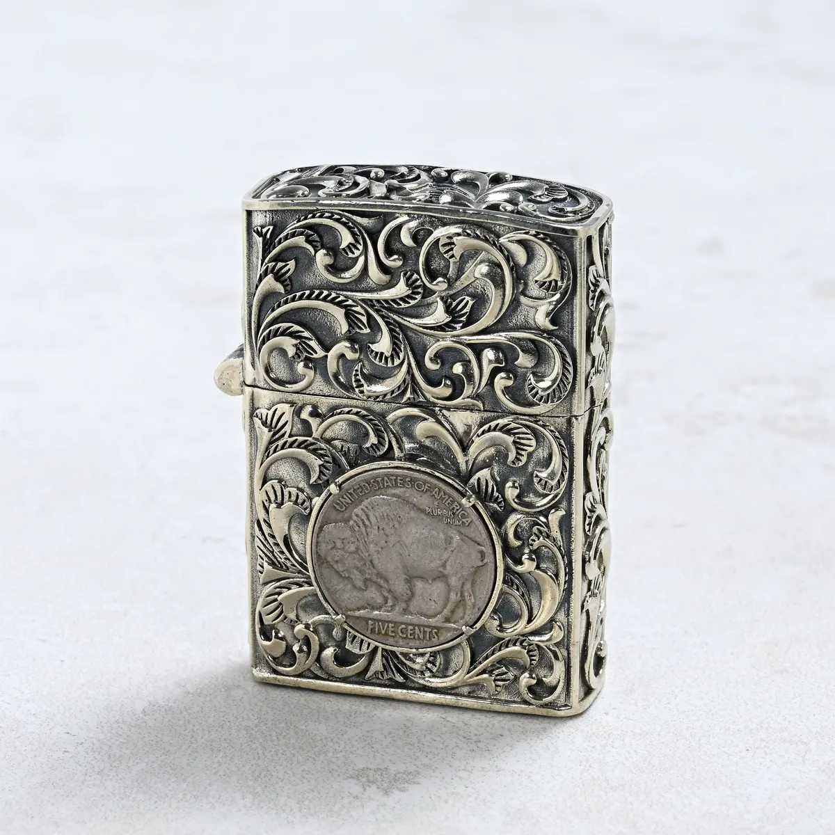 Buffalo Nickel 925 Sterling Silver & Copper Lighter Case 1