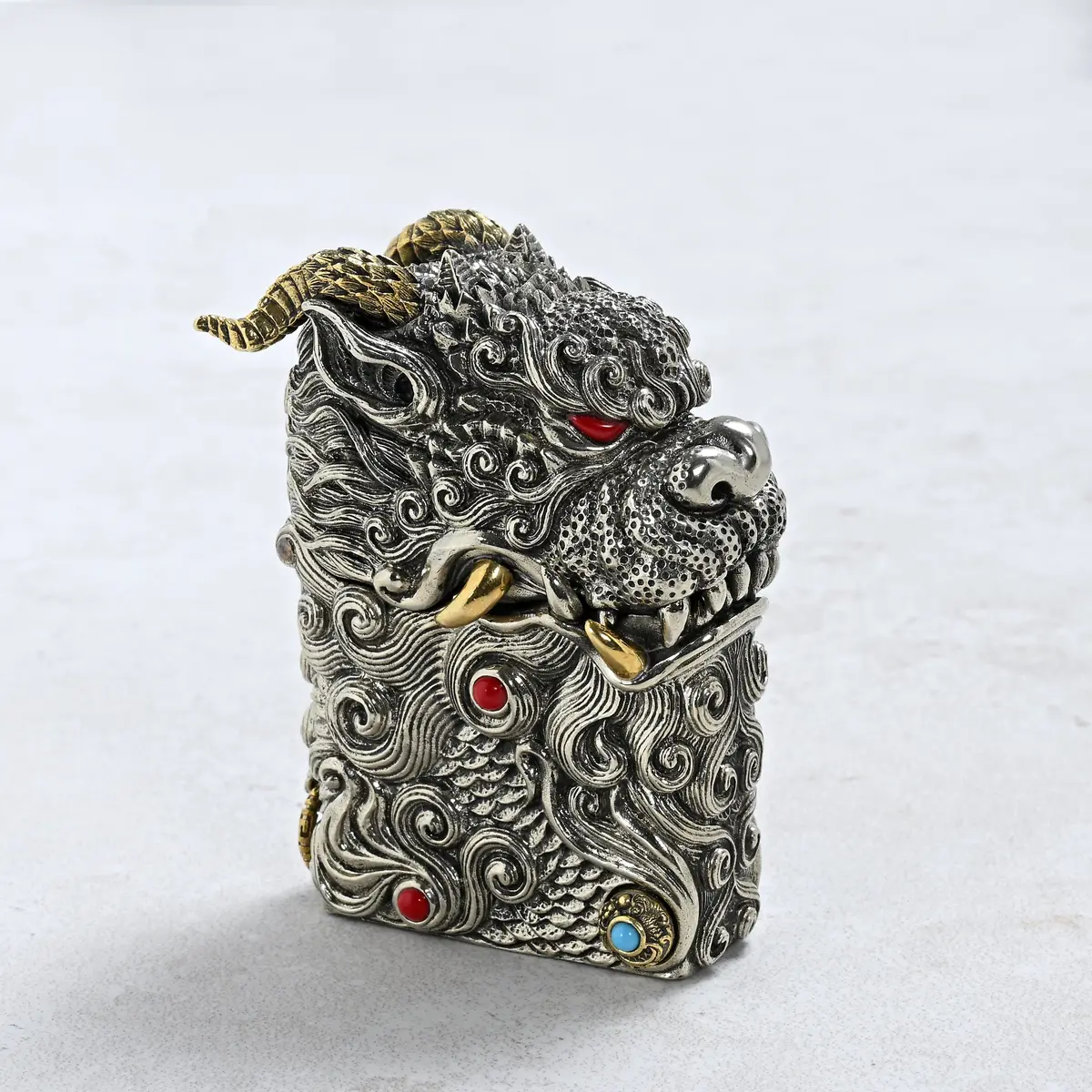 Dragon 925 Sterling Silver & Copper Lighter Case 1