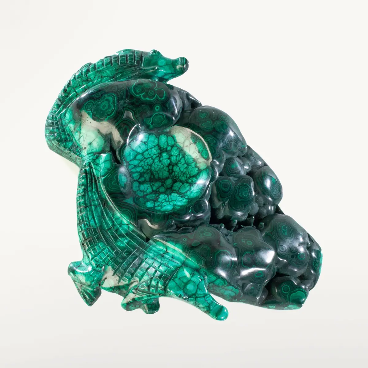 Malachite Ashtray / Bowl Carving 11" / 3,770G 1