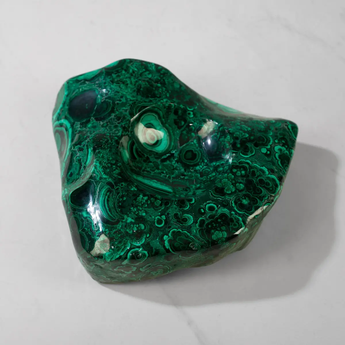 Malachite Ashtray / Bowl Carving From Congo - 7.5" / 3,178 G 1