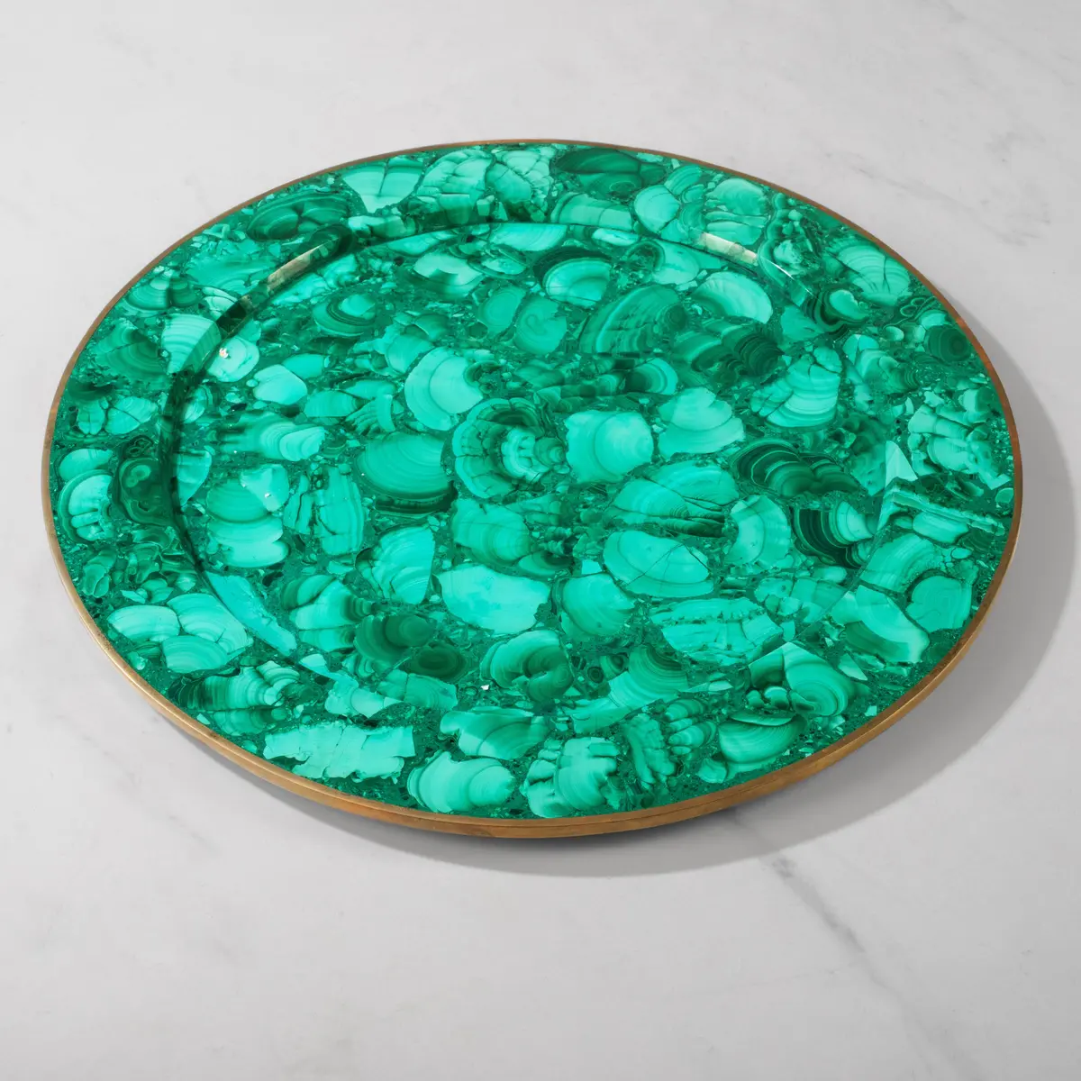 Malachite Plate From Congo - 12.75" 1