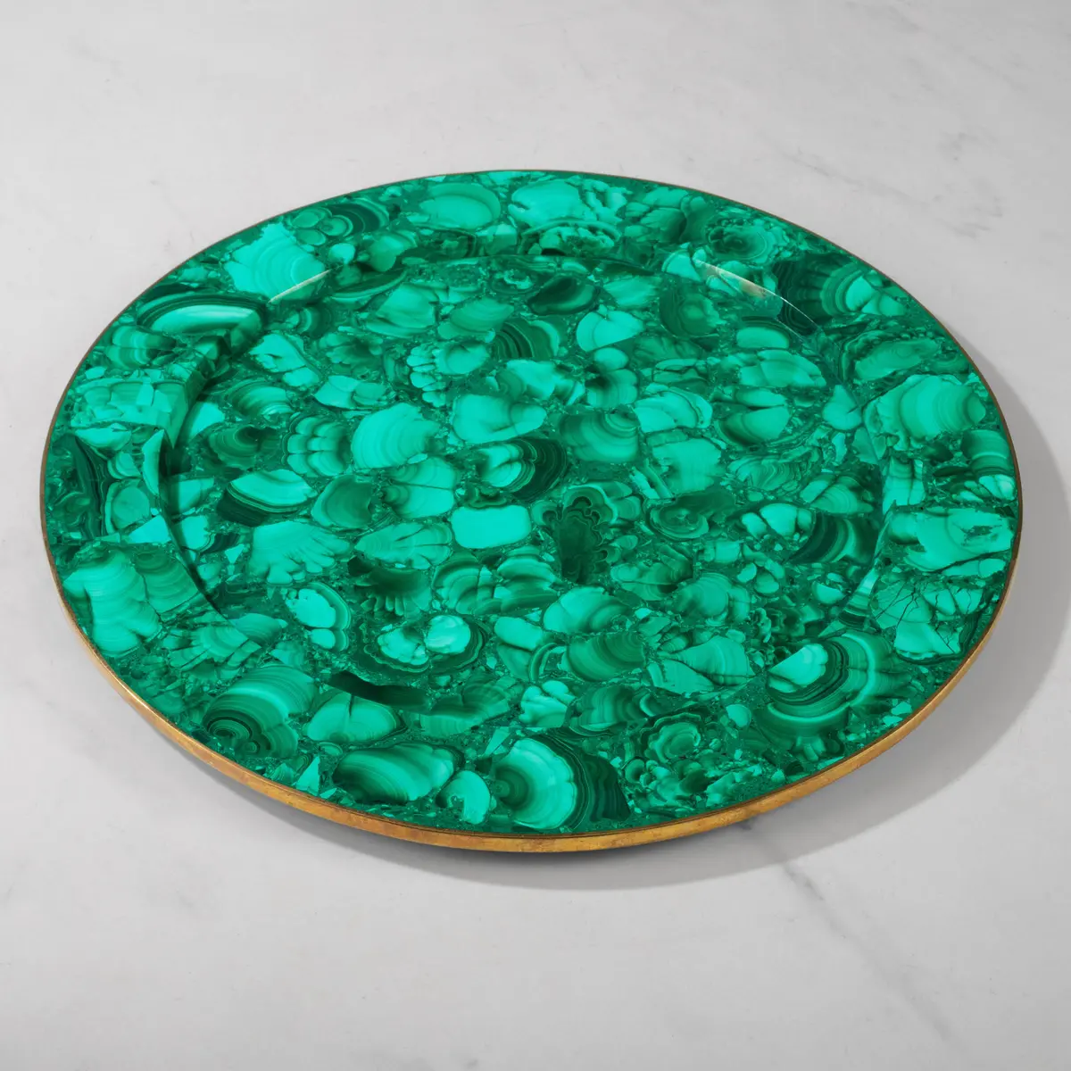 Malachite Plate From Congo - 12.75" 1