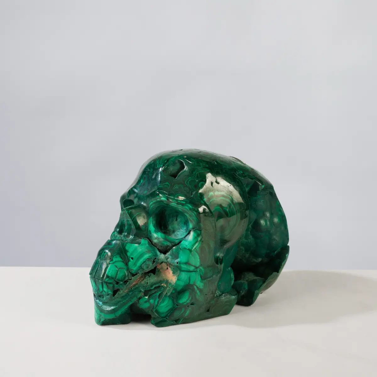 Malachite Skull Carving 6" / 2,500G 1