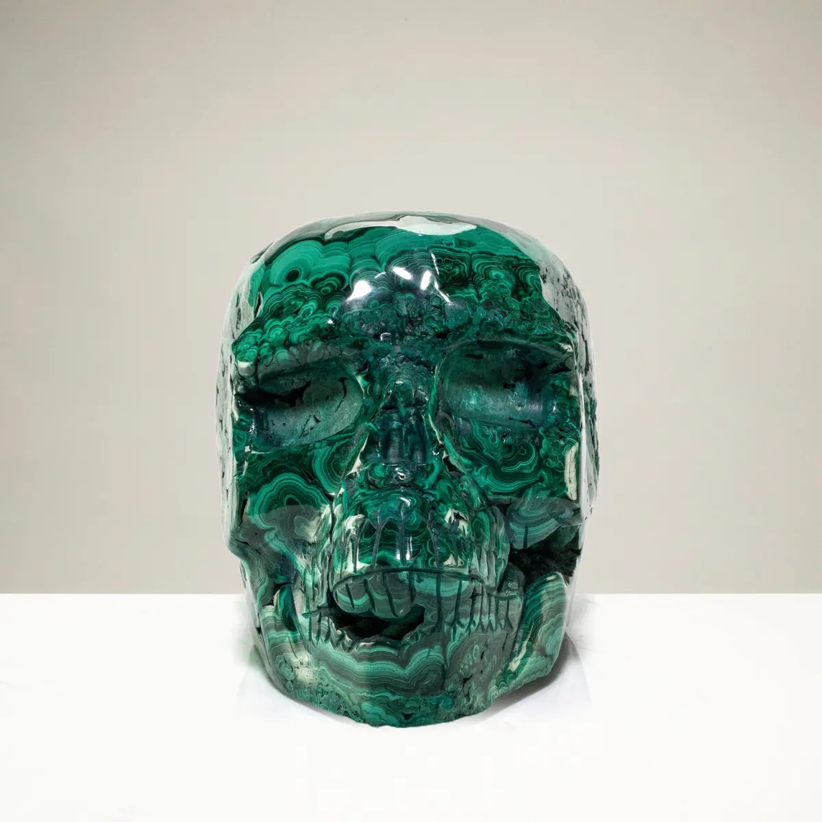 Malachite Skull Carving 7" / 4,640G 1