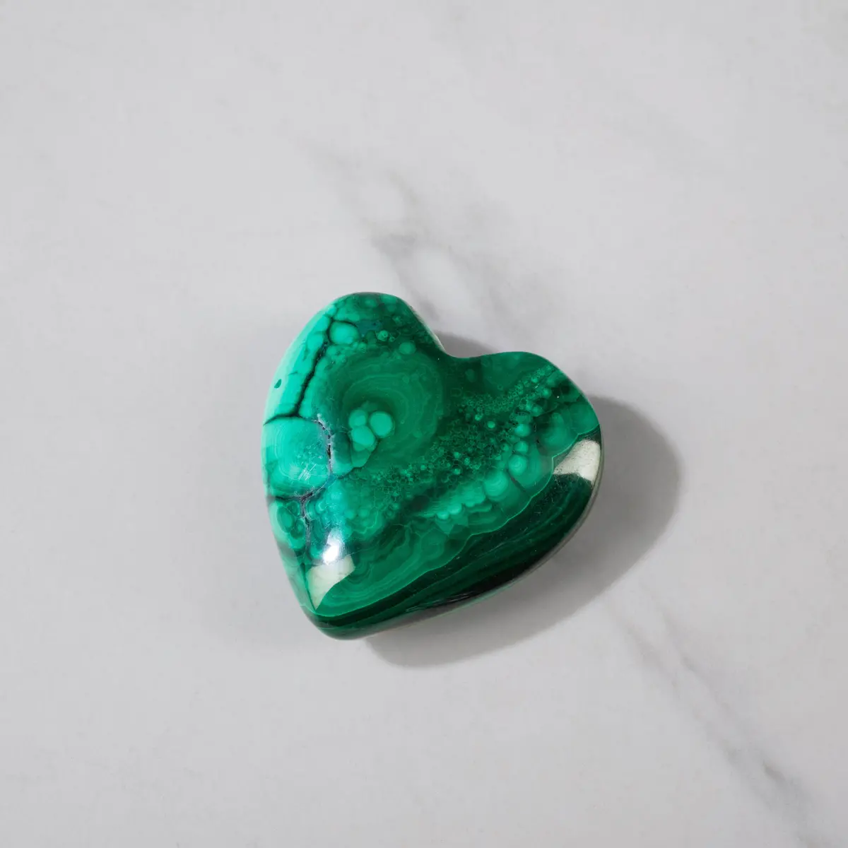 Natural Congo Malachite Heart - 1.5" 1