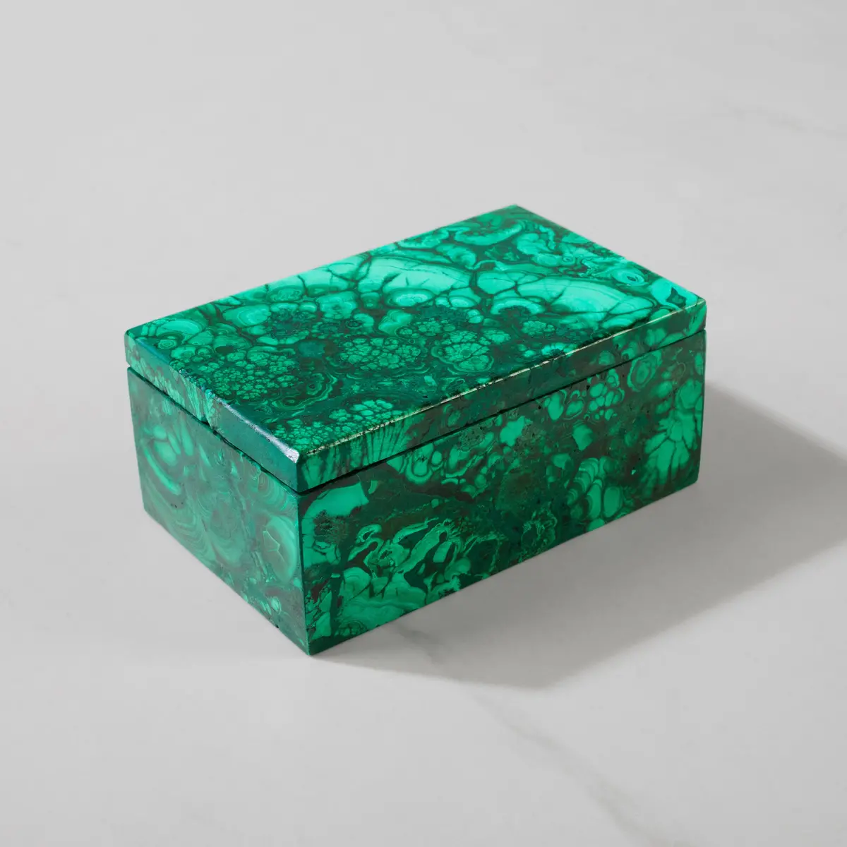 Natural Congo Malachite Vanity Box - 25" / 490 Grams 1