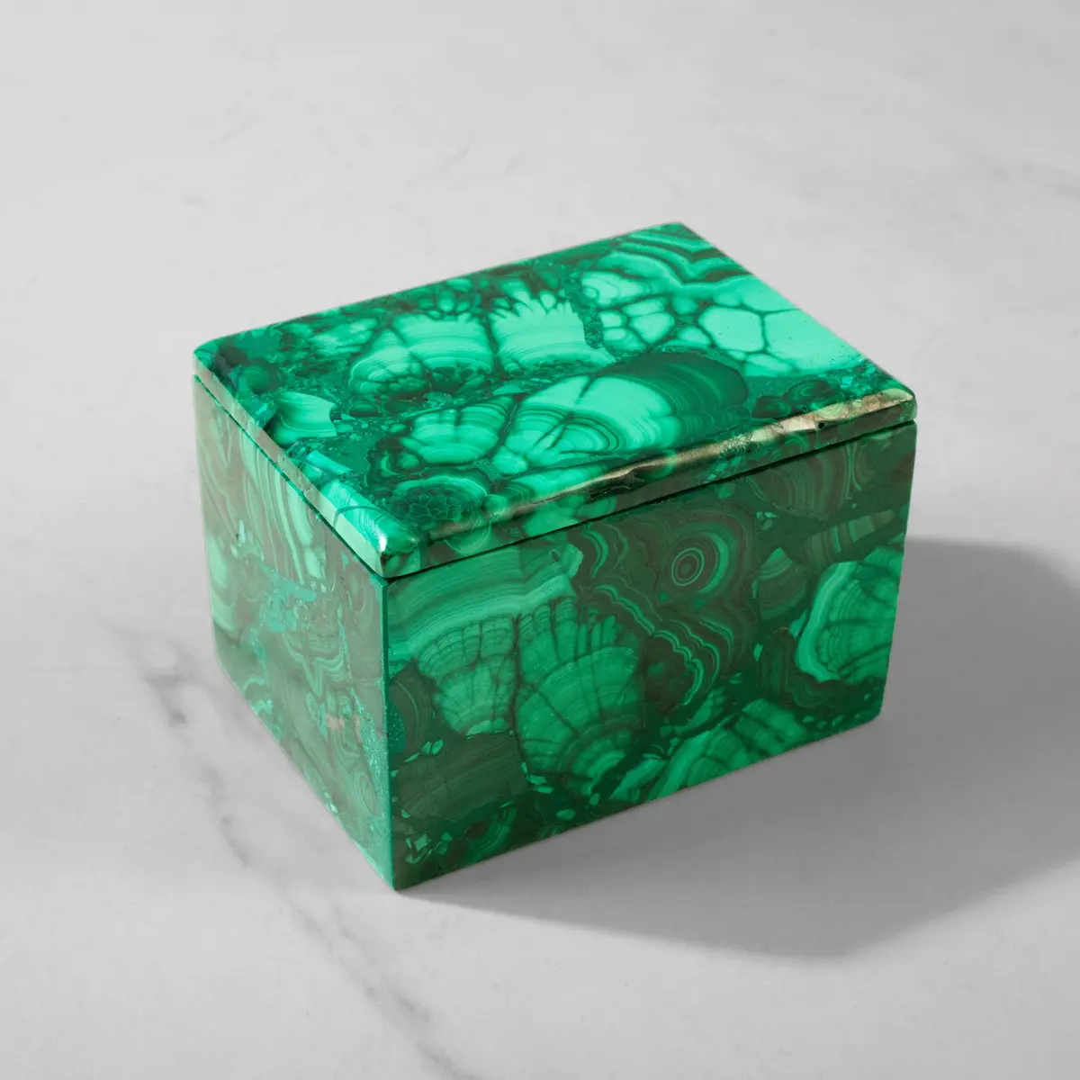Natural Congo Malachite Vanity Box - 3.25" / 400 Grams 1