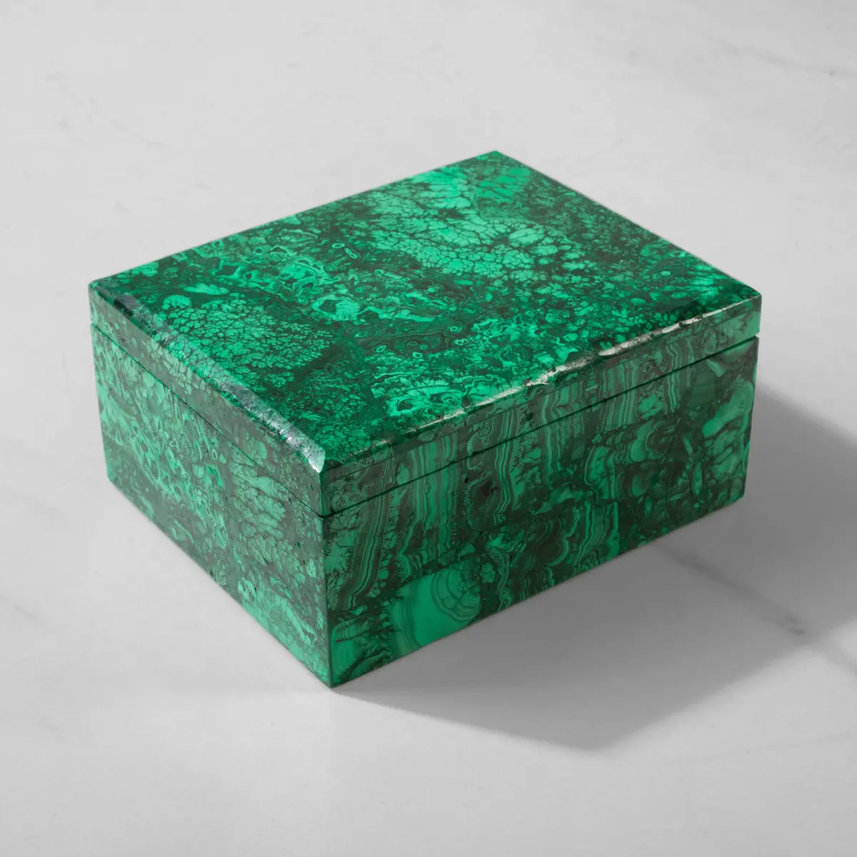 Natural Congo Malachite Vanity Box - 4.75" / 772 Grams 1